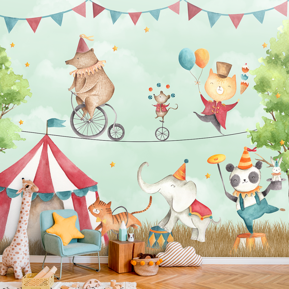 Papel De Parede Personalizado Bichinhos Malabaristas