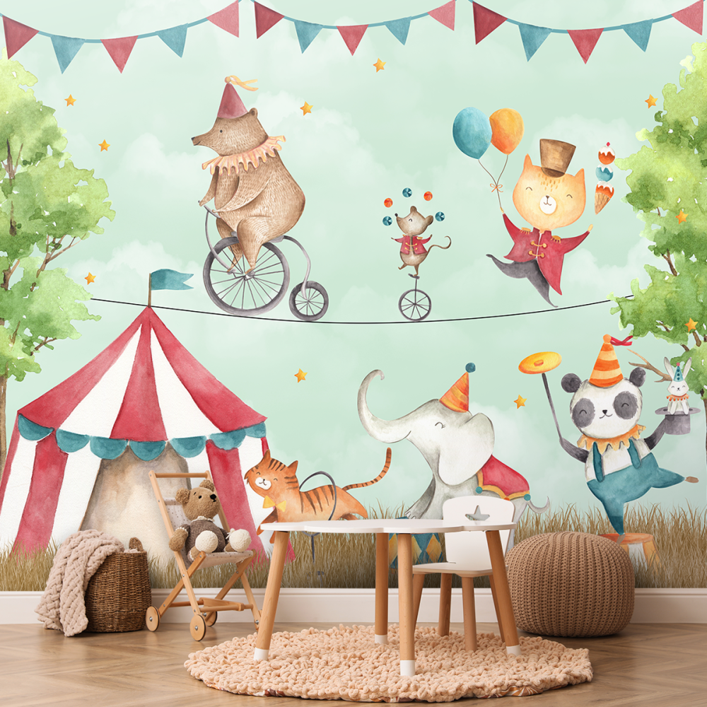 Papel De Parede Personalizado Bichinhos Malabaristas