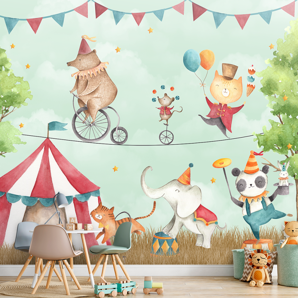 Papel De Parede Personalizado Bichinhos Malabaristas