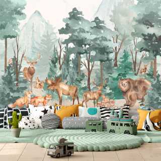 Papel De Parede Personalizado Animais Na Floresta