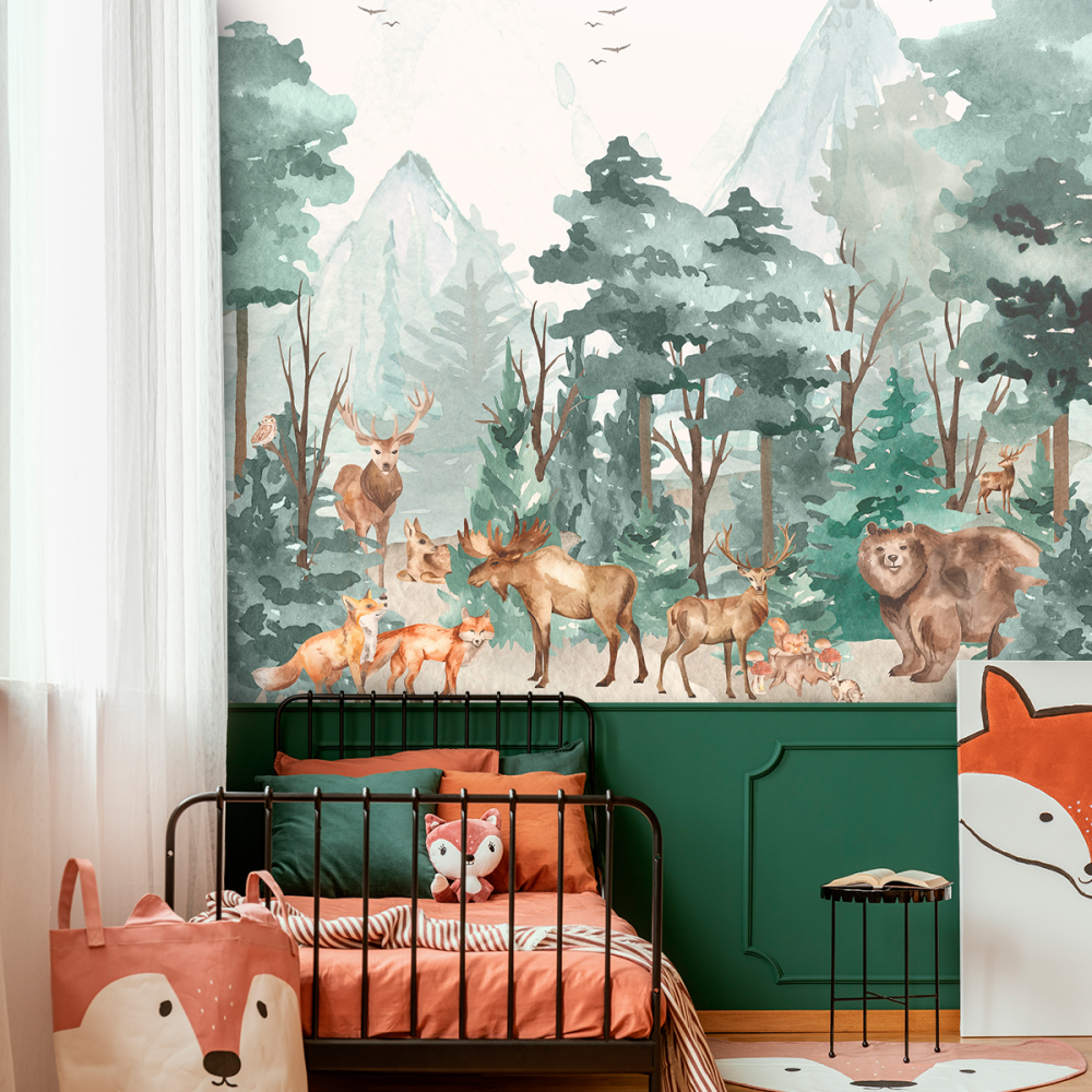 Papel De Parede Personalizado Animais Na Floresta