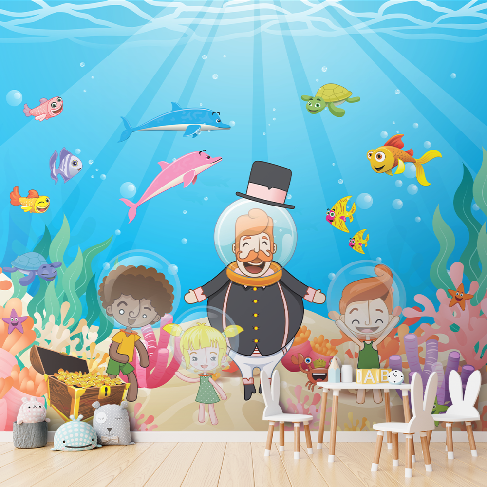 Papel De Parede Personalizado Mundo Bita No Fundo Do Mar