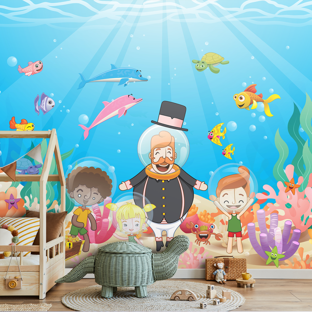 Papel De Parede Personalizado Mundo Bita No Fundo Do Mar