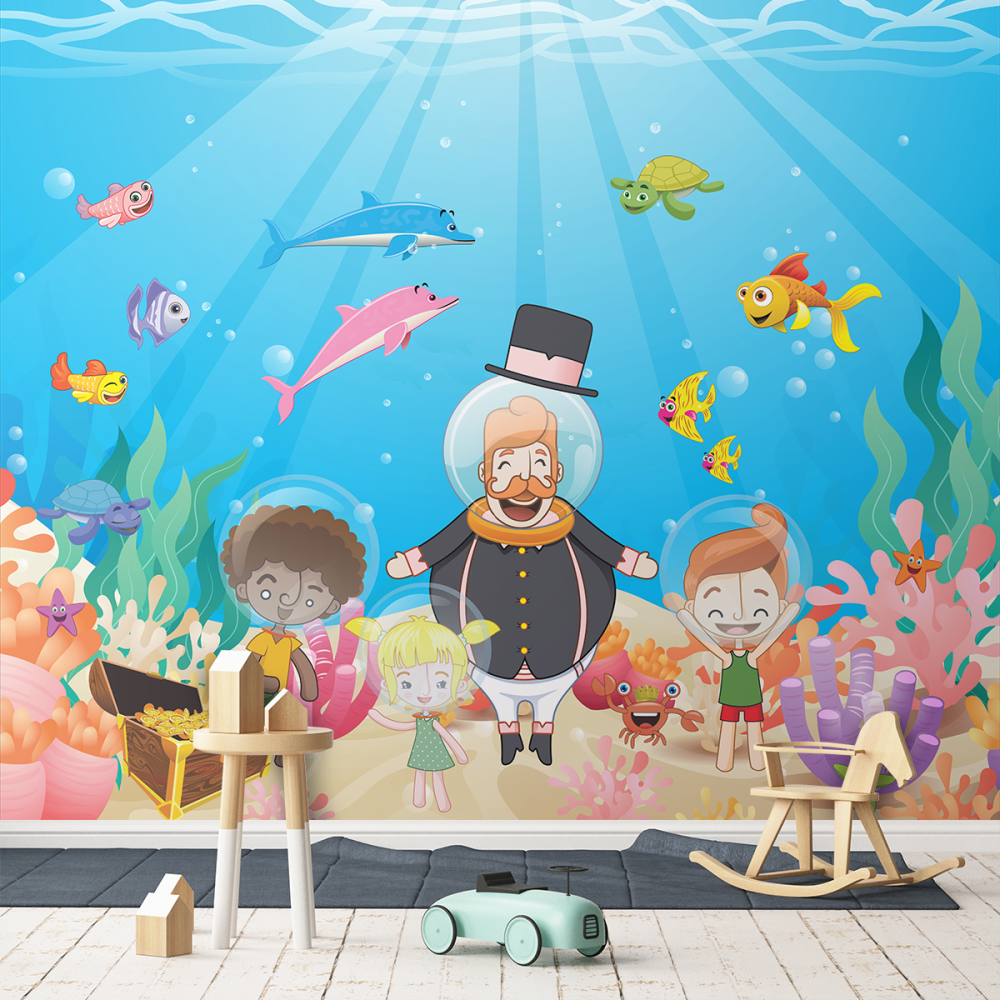 Papel De Parede Personalizado Mundo Bita No Fundo Do Mar