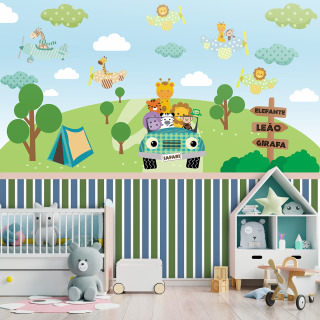 Papel De Parede Personalizado Passeio Safári