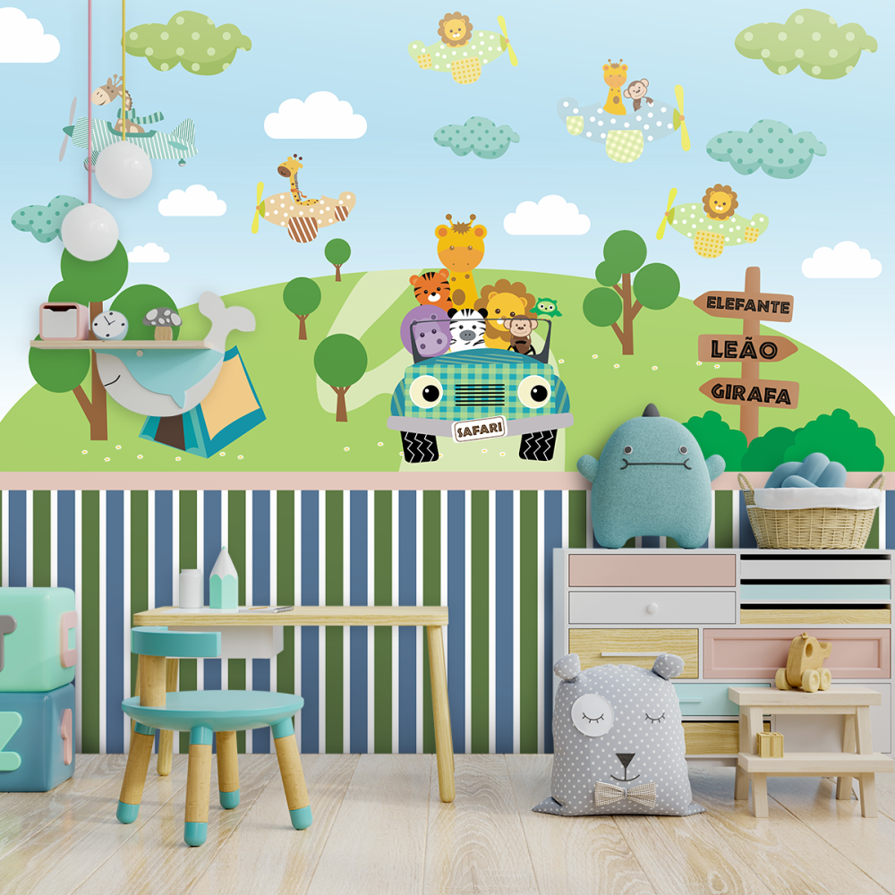 Papel De Parede Personalizado Passeio Safári