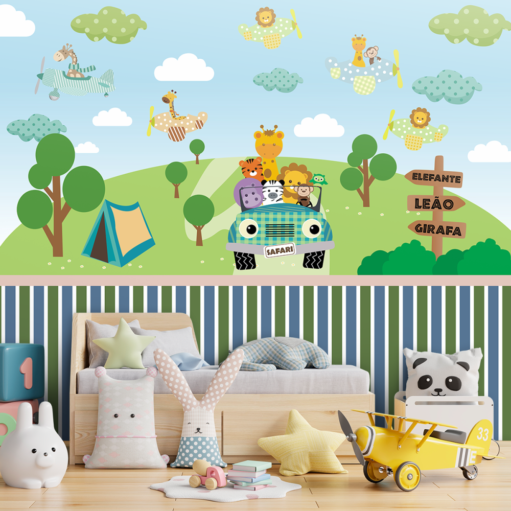Papel De Parede Personalizado Passeio Safári