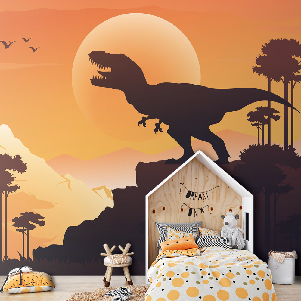 Papel De Parede Personalizado T-Rex No Pico Da Montanha