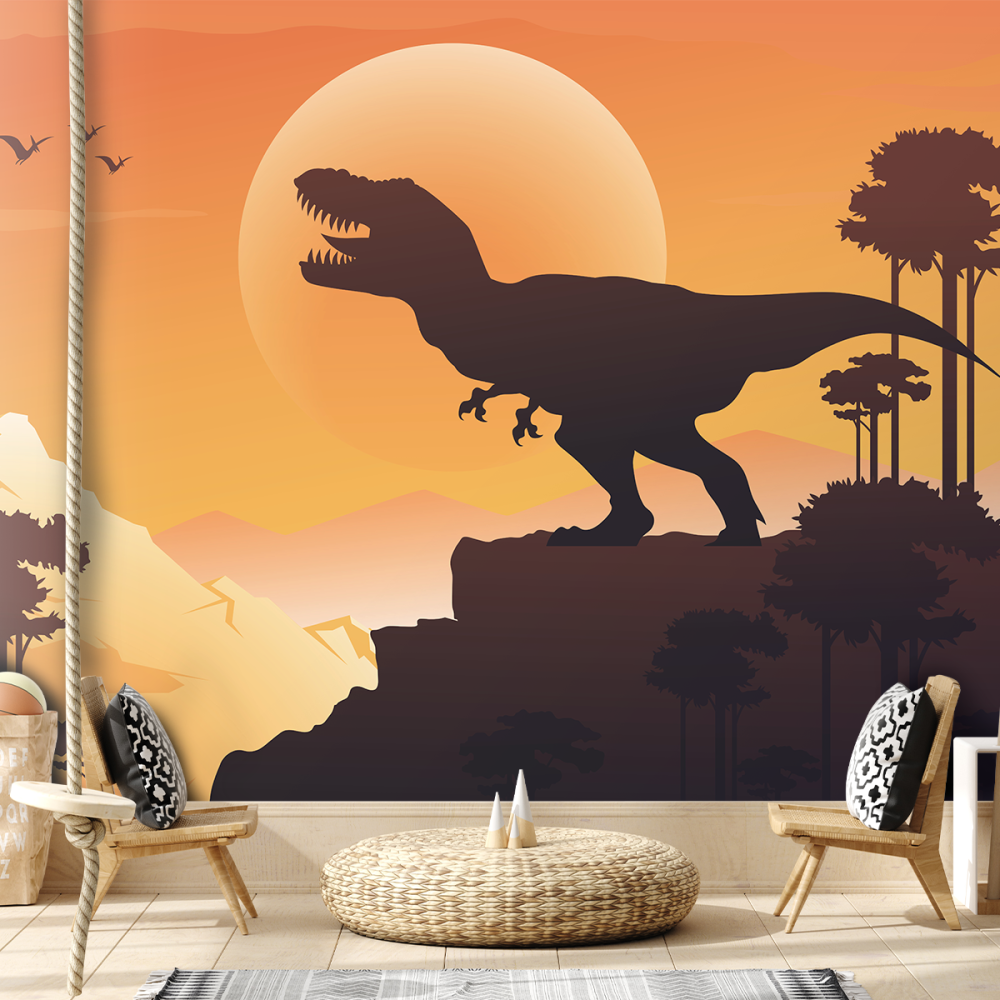 Papel De Parede Personalizado T-Rex No Pico Da Montanha
