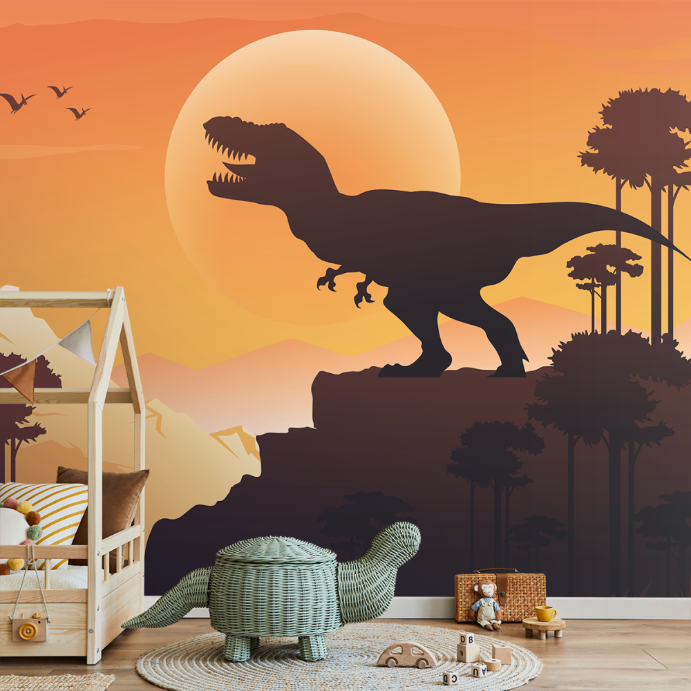 Papel De Parede Personalizado T-Rex No Pico Da Montanha