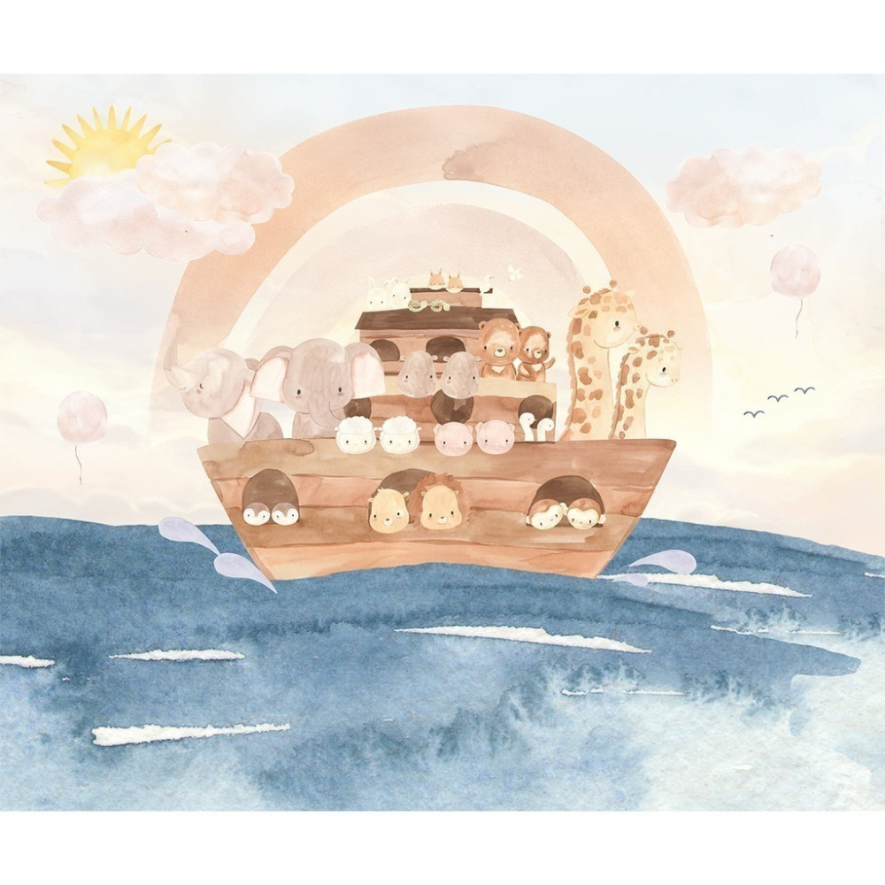 Papel de Parede Personalizado Animais na Arca de Noé Papel de Parede Personalizado Animais na Arca de Noé