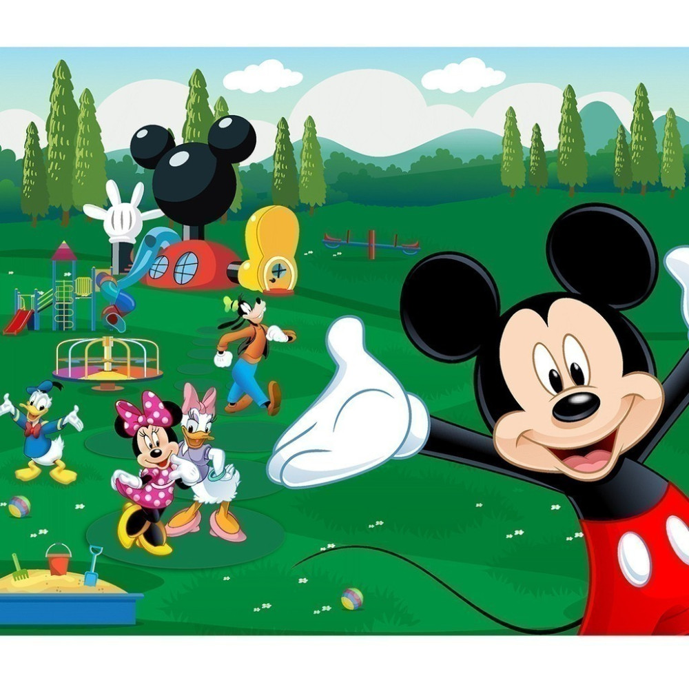 Papel de Parede Personalizado Alegria com a Turma do Mickey