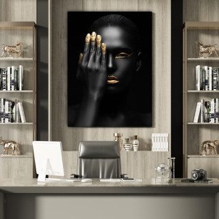 Quadro Decorativo Elegância em Preto e Ouro