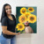 Quadro Decorativo Mulher Girassol Minimalista