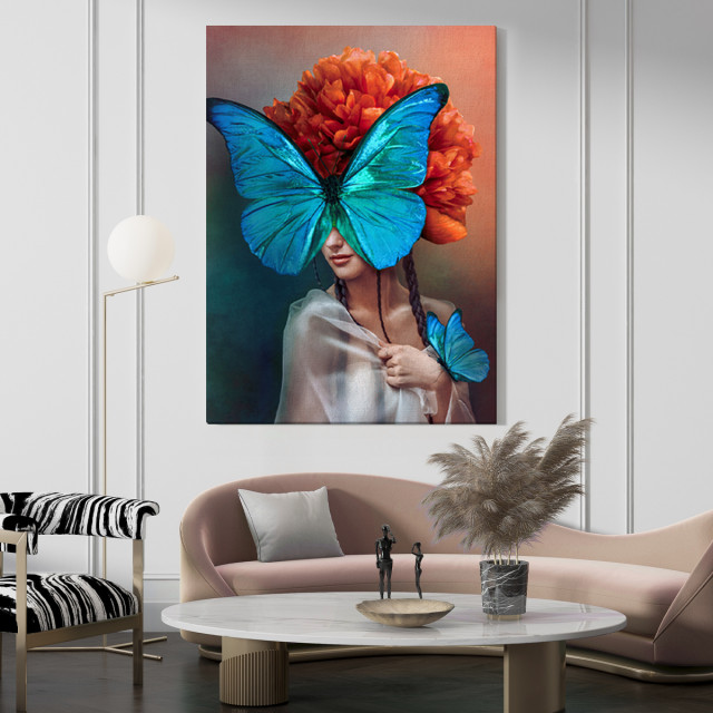 Quadro Decorativo Mulher Butterfly