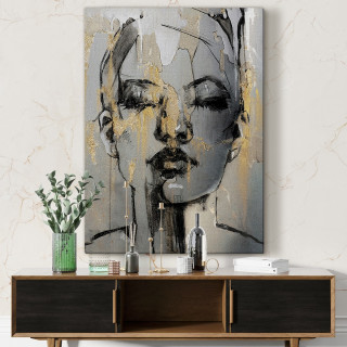 Quadro Mulher Face Ouro