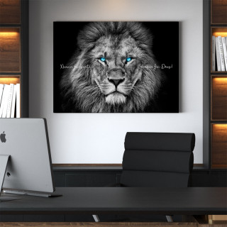 Quadro Leão Nunca foi Sorte Sempre foi Deus