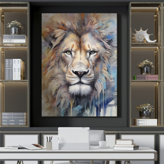 Quadro Decorativo Leão Elegância Selvagem