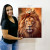 Quadro Decorativo Leão Guardião Dourado