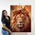 Quadro Decorativo Leão Guardião Dourado