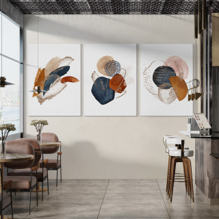 Kit Quadros Decorativos Abstrato Contemporâneo