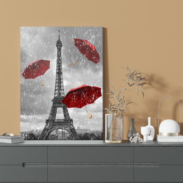 Quadro Decorativo Guarda-Chuvas em Paris