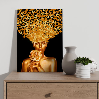 Quadro Decorativo Mulher Dourada