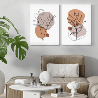 Kit Quadros Decorativos Formas e Folhas