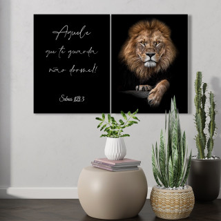 Kit Quadros Decorativos Leão Salmo 121