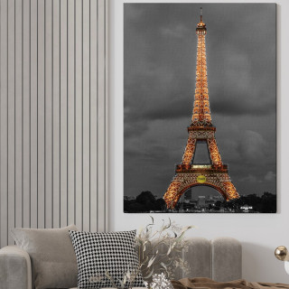 Quadro Decorativo Torre Eiffel Iluminada