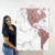 Kit Quadros Decorativos Mapa Mundi Rose Gold