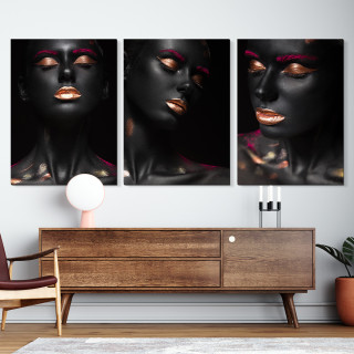 Kit Quadros Decorativos Expressão Dourada