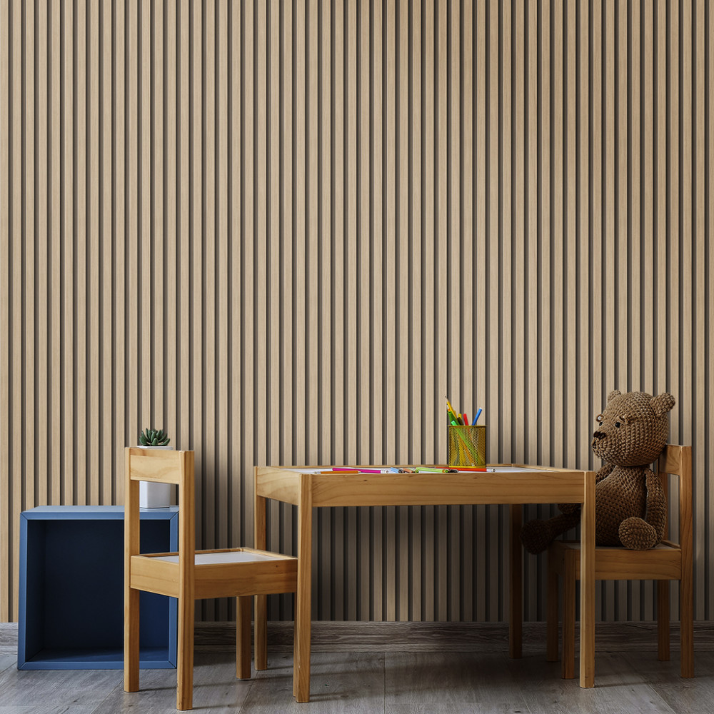 Papel de Parede Madeira Ripada Grécia Papel de Parede Madeira Ripada Grécia