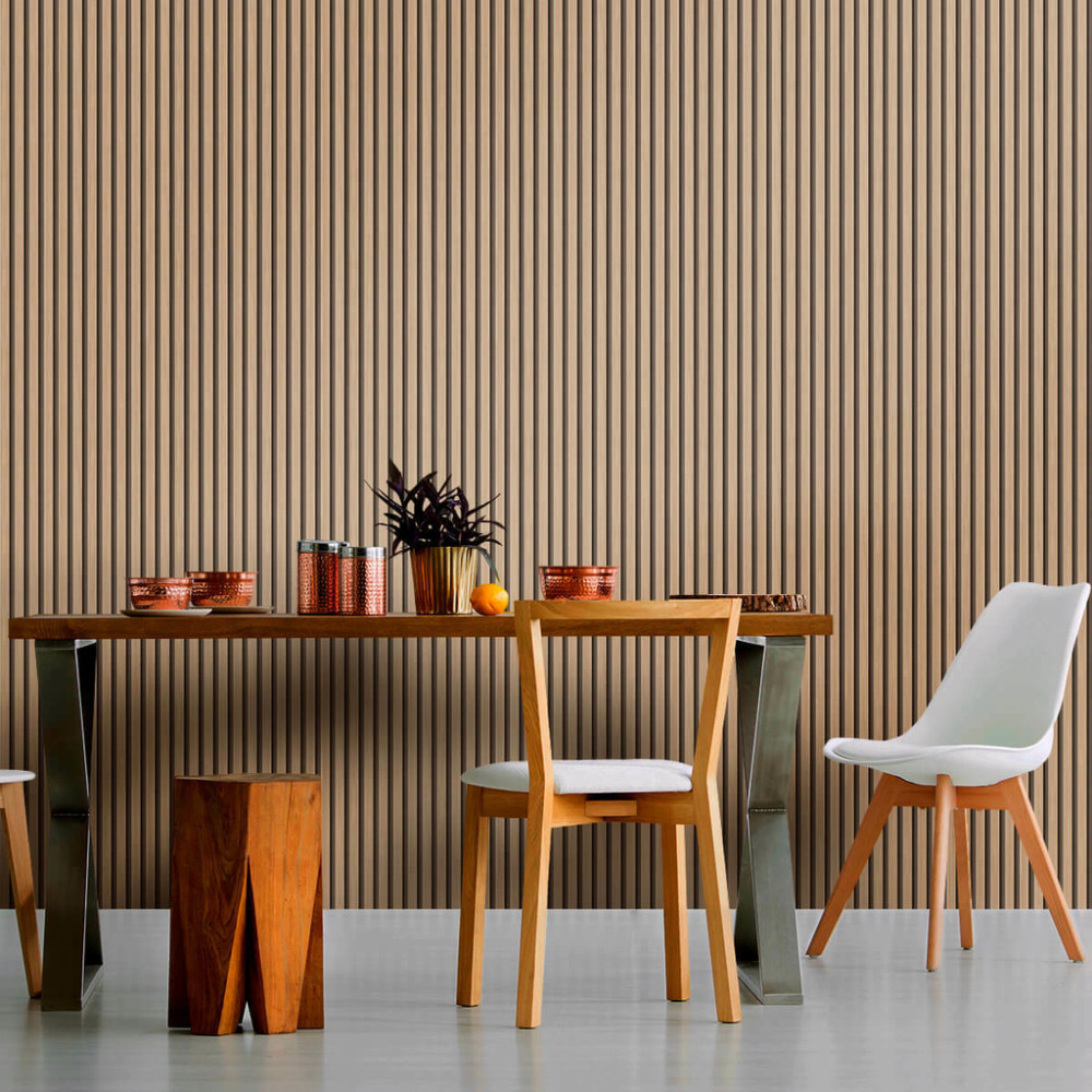 Papel de Parede Madeira Ripada Grécia Papel de Parede Madeira Ripada Grécia