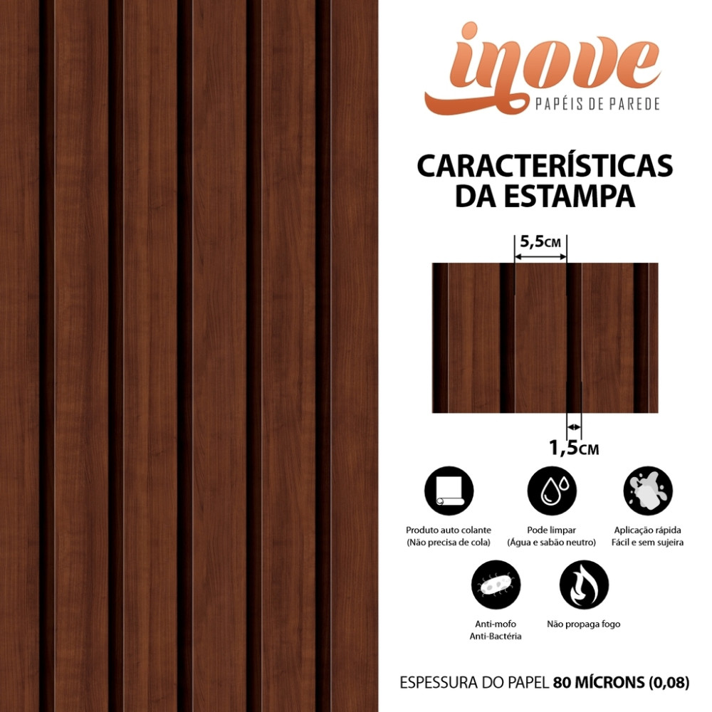 Papel de Parede Madeira Ripada Mirage