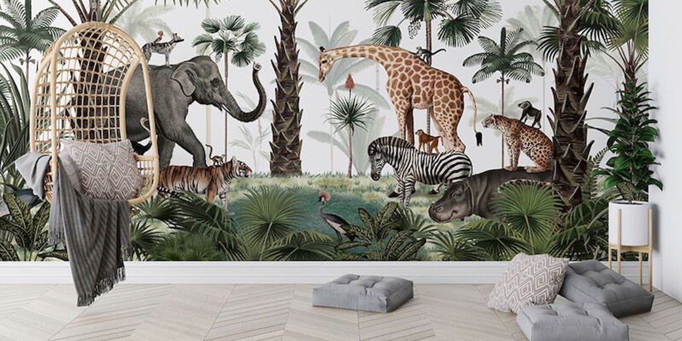 Papel De Parede Mural Reino Animal