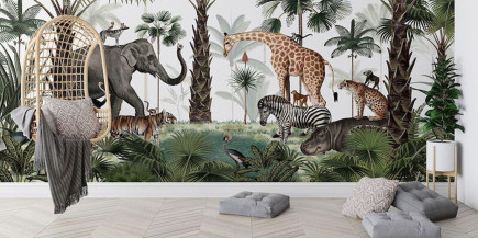 Papel De Parede Mural Reino Animal