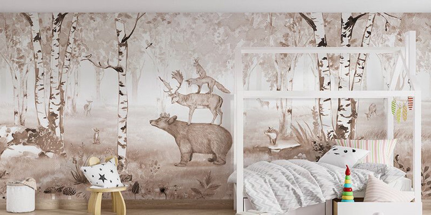 Papel De Parede Mural Rei Urso - marrom