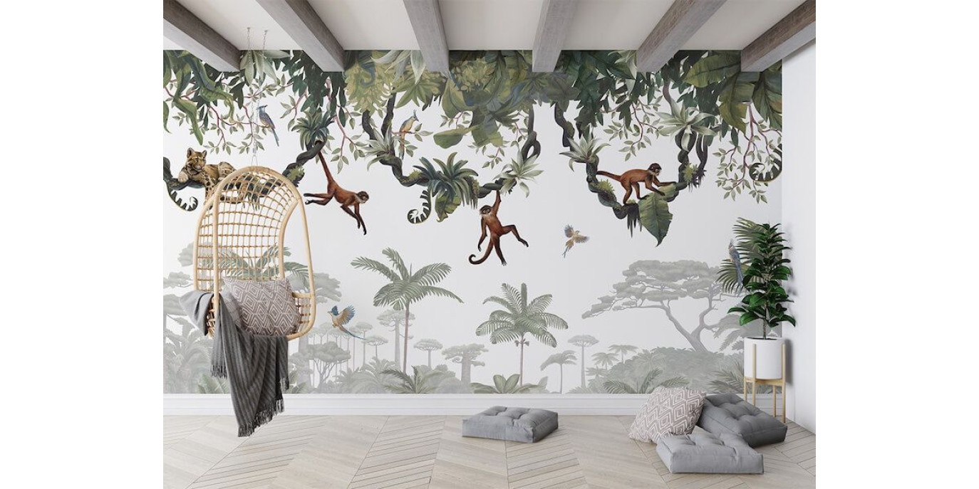 Papel De Parede Mural Macacos atrevidos