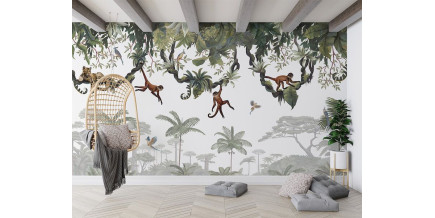 Papel De Parede Mural Macacos atrevidos