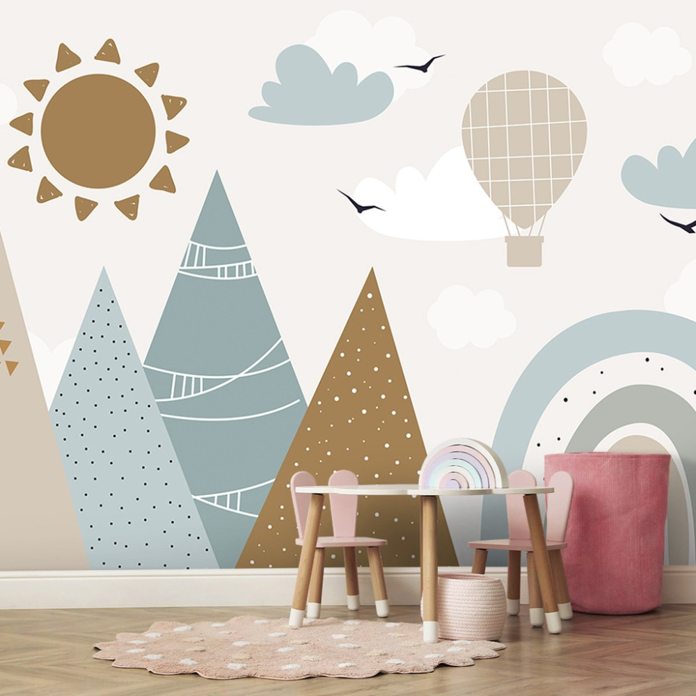 Papel de Parede Personalizado Sol e Montanhas Papel de Parede Personalizado Sol e Montanhas