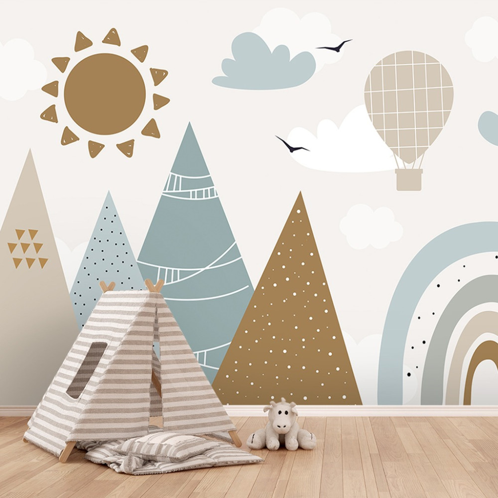 Papel de Parede Personalizado Sol e Montanhas Papel de Parede Personalizado Sol e Montanhas